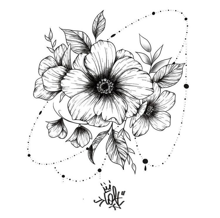 Tattoo Flash Tarawa Lost Crea Vias Dessin De Tatouage Fleur Ornemental Tarawa Studio Tattoo Piercing